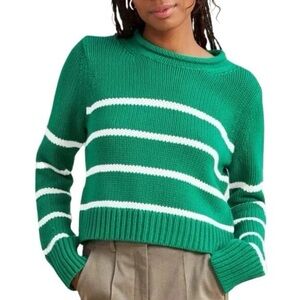 LA LIGNE • Sakara Mini Marina Green and White Striped Sweater, size XL